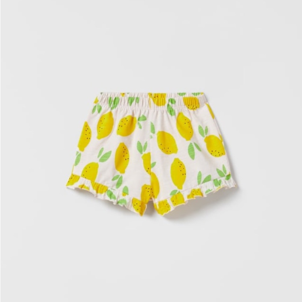 NWT Zara 2-3Y ruffled lemon shorts